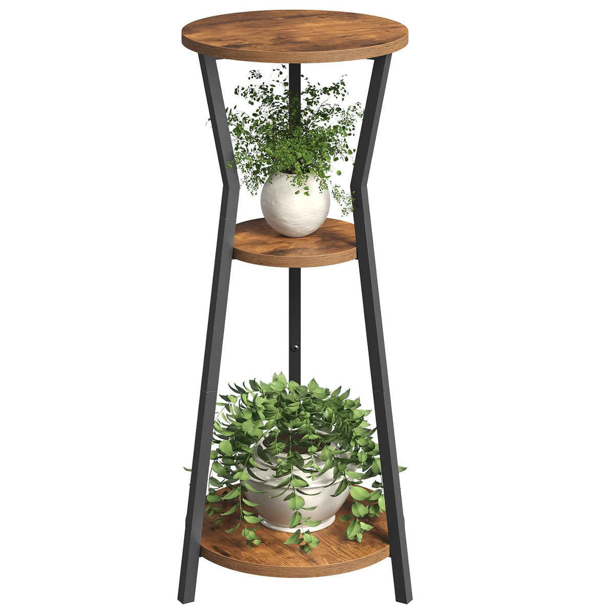 MAHANCRIS 3-tier plant stand with round corner shelves for compact spaces.