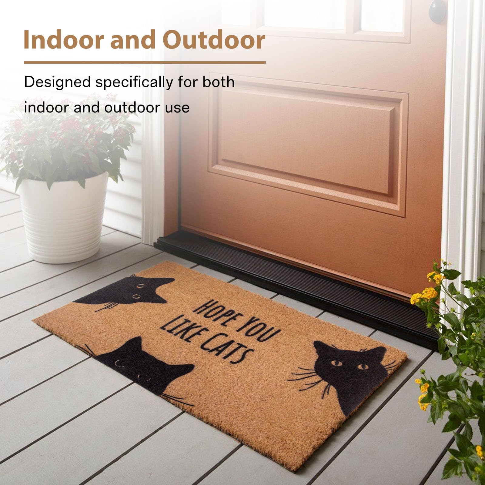 Close look at the coir texture of Mahrokh doormat for easy dirt removal