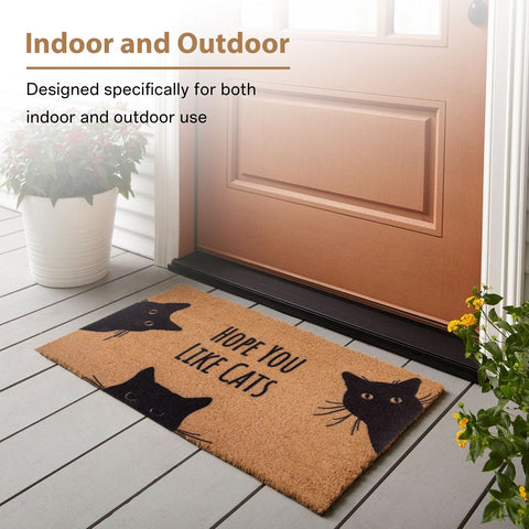 Close look at the coir texture of Mahrokh doormat for easy dirt removal