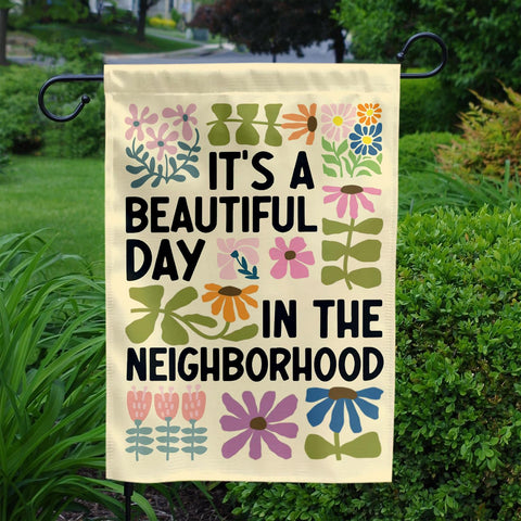 MAIANEY garden flag 12x18 back view displaying double-sided design