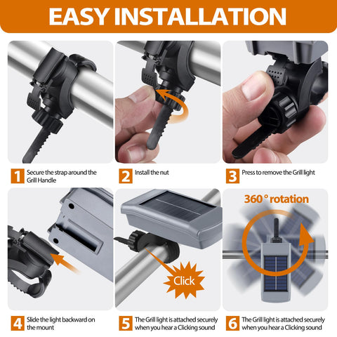 MaiMaiYa clip-on grill light easily attaches to various grill handles