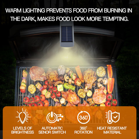 MaiMaiYa solar and USB-C grill light charging in daylight for night grilling