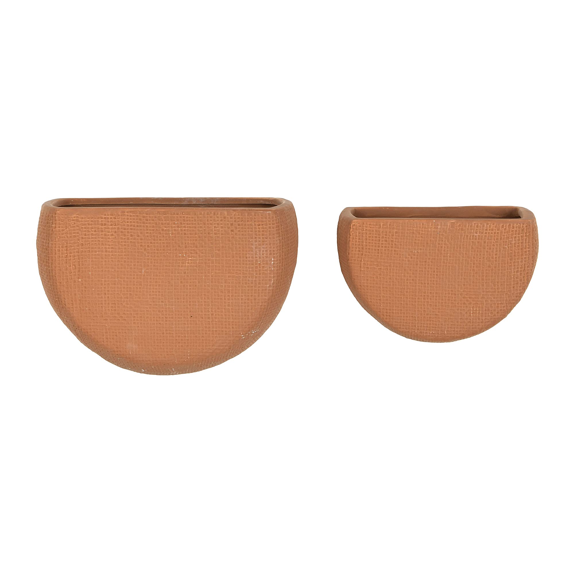 Main + Mesa stoneware wall planter with half-moon hatch design for indoor greenery