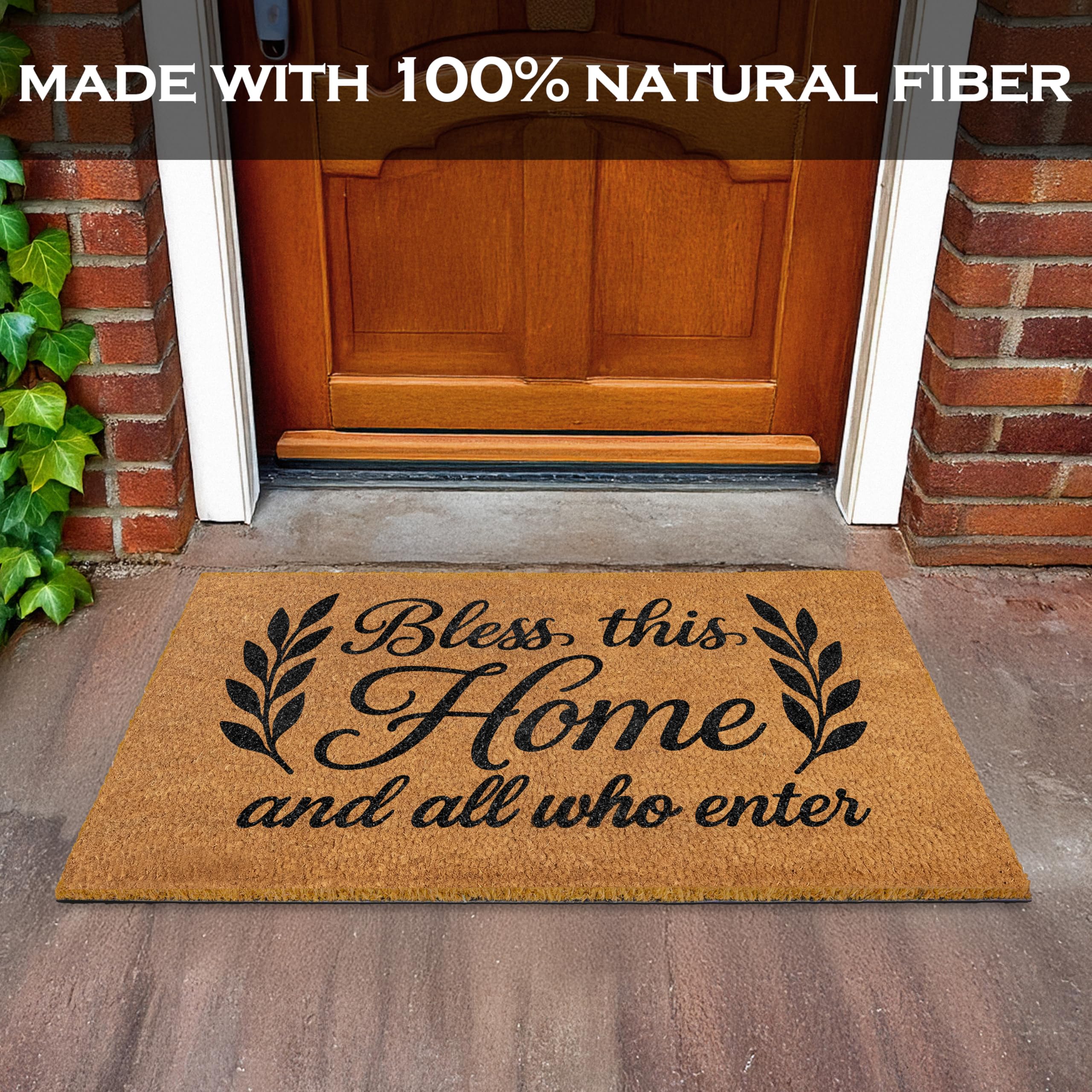 MAINEVENT Bless This Home fibers close-up shows a durable 0.6 inch pile for heavy use.