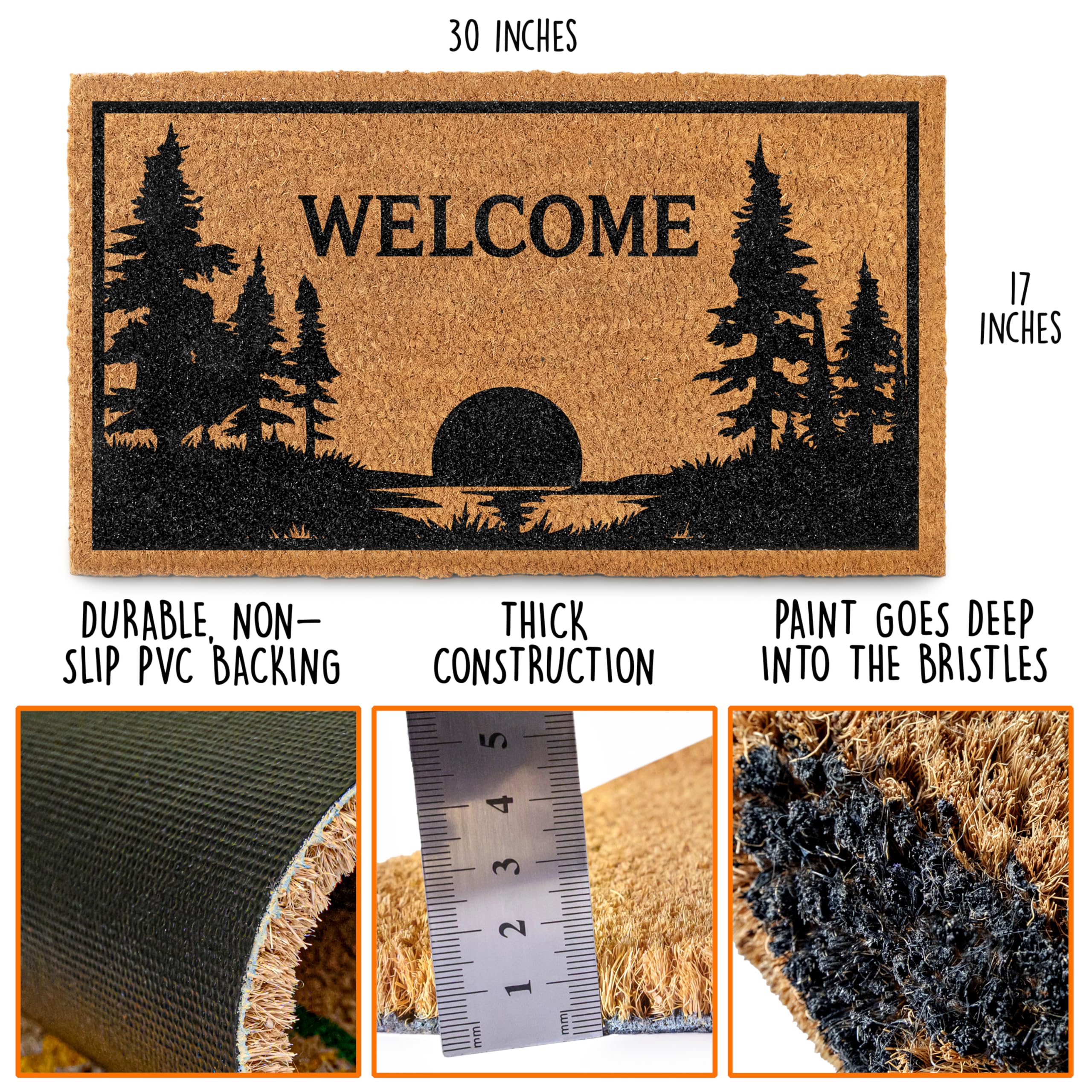MAINEVENT Camping Welcome Mat outdoor use traps dirt before it enters your home