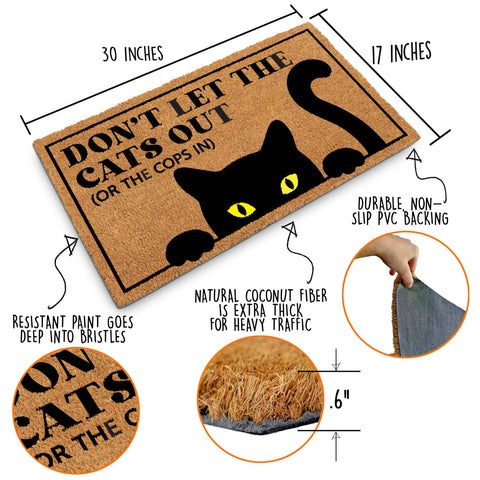 MAINEVENT cat decor mat on a covered porch creates inviting curb appeal.