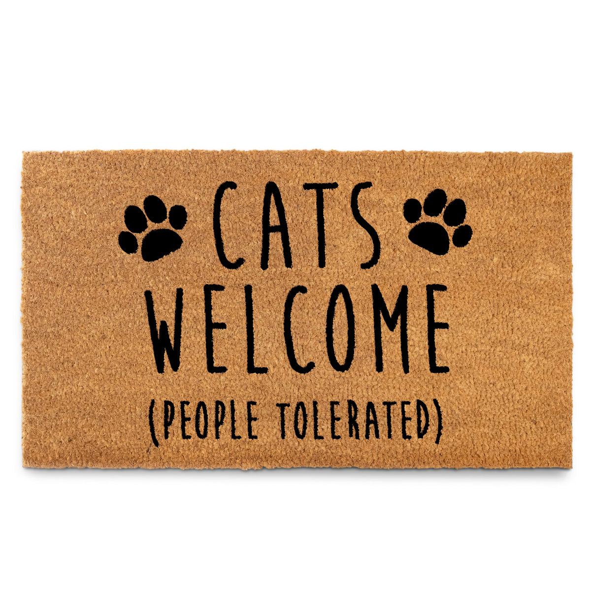 MAINEVENT cats-welcome-people-tolerated-doormat greets guests with humor and durable construction.