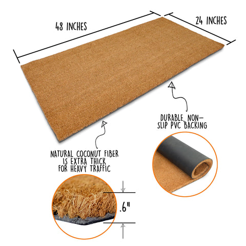 MAINEVENT coir doormat large for double doors ready for personalization.