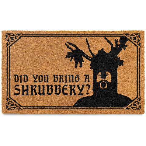 MAINEVENT Did You Bring a Shrubbery Monty Door Mat, witty porch welcome for covered spaces.
