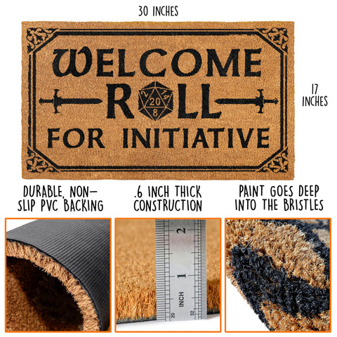 MAINEVENT DND welcome mat for outdoor use adds gamer flair and durability