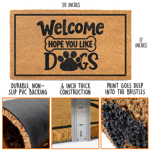 MAINEVENT dog-welcome-mat fade-resistant color stays vibrant in covered outdoor areas
