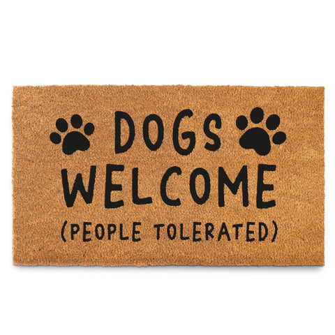 MAINEVENT dogs welcome door mat placed at doorstep invites guests with humor
