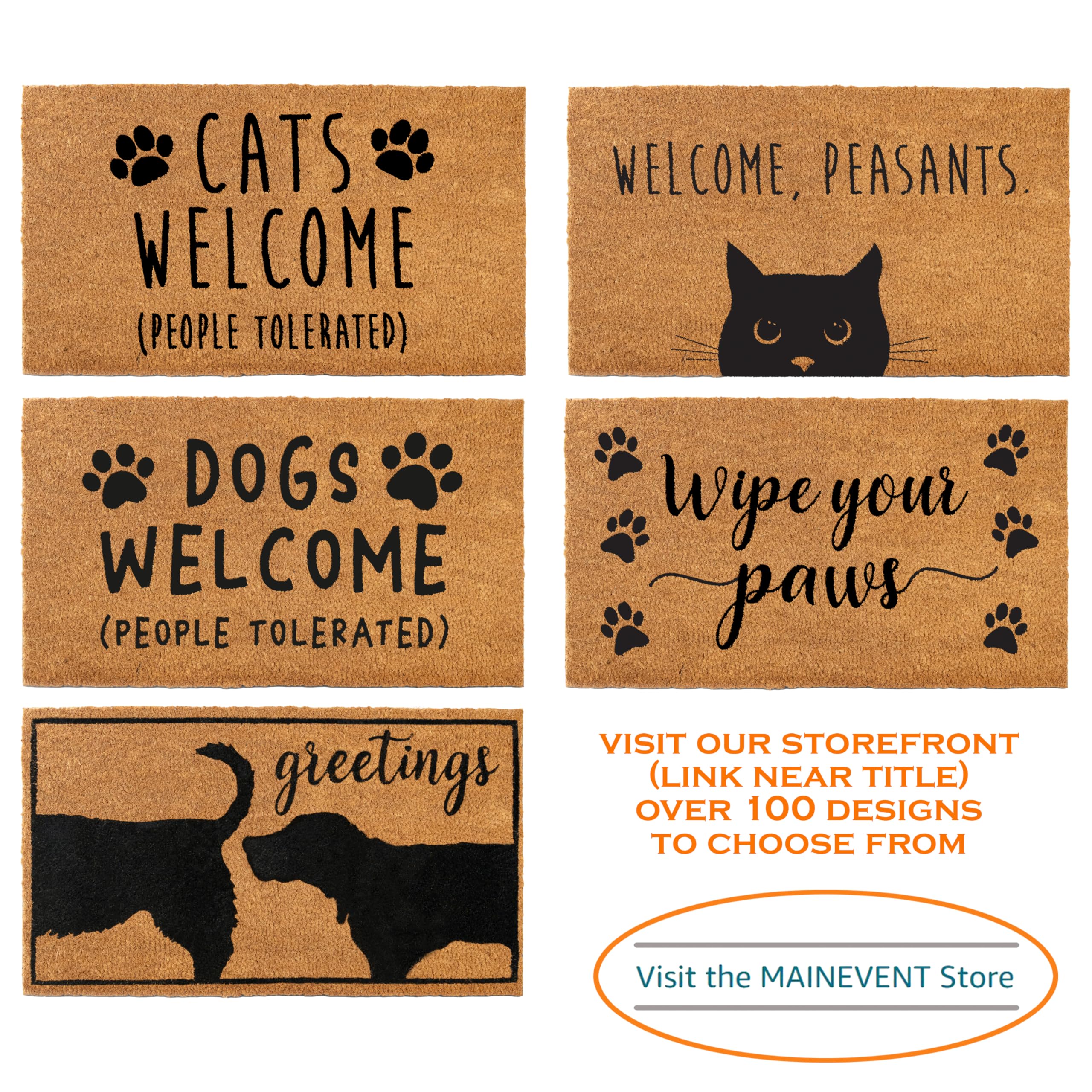 MAINEVENT dogs welcome door mat easy-clean surface simplifies maintenance