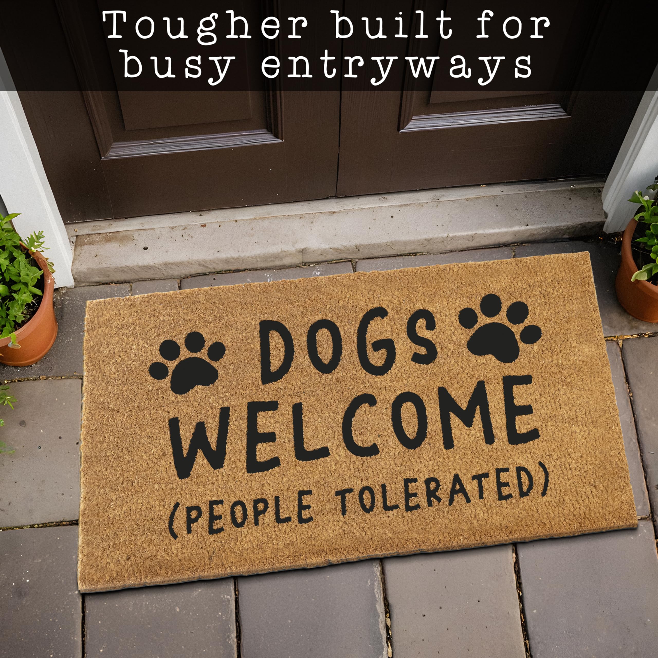 MAINEVENT dogs welcome door mat paint that won't bleed keeps colors vibrant