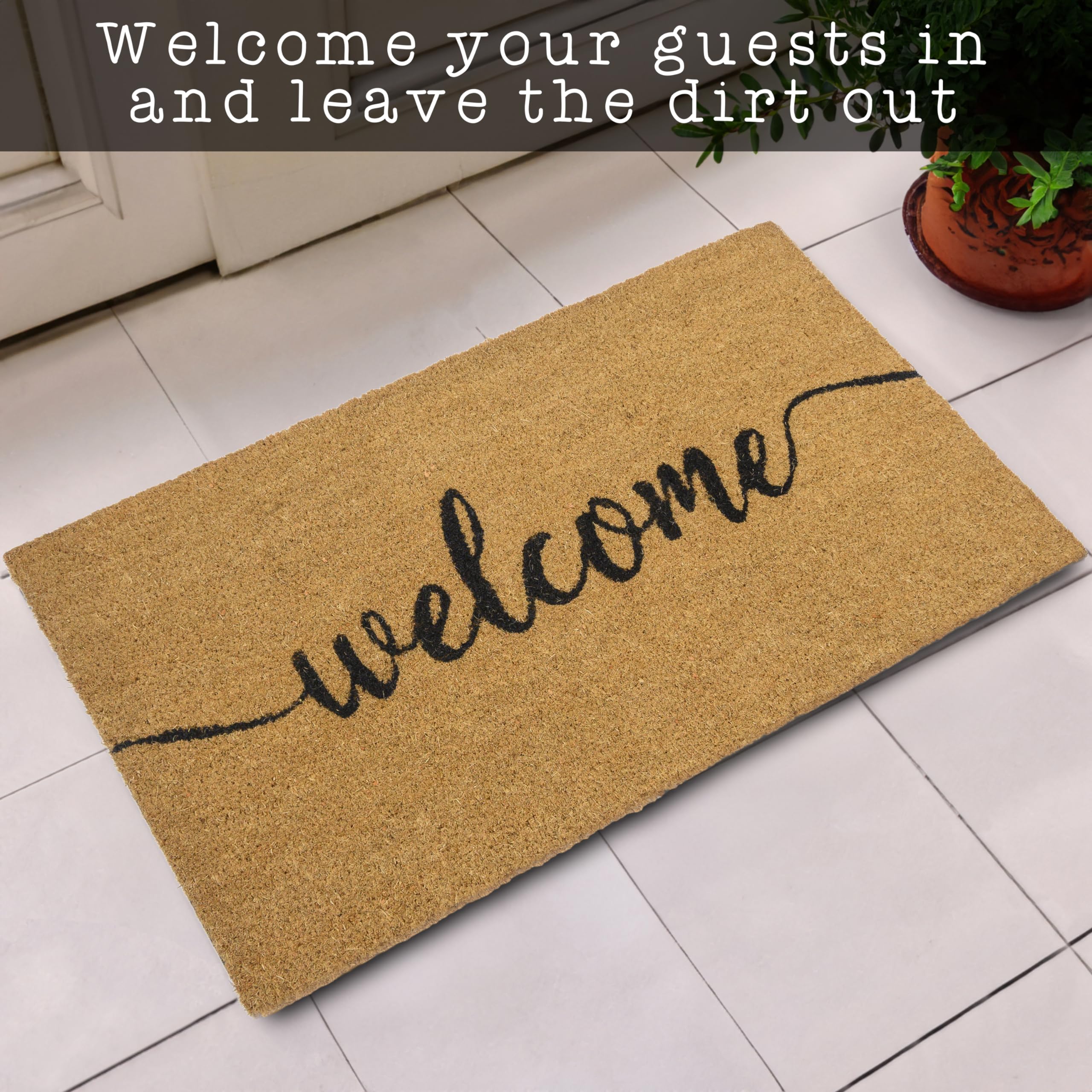 MAINEVENT Durable PVC backing minimizes slips on slick entryways.