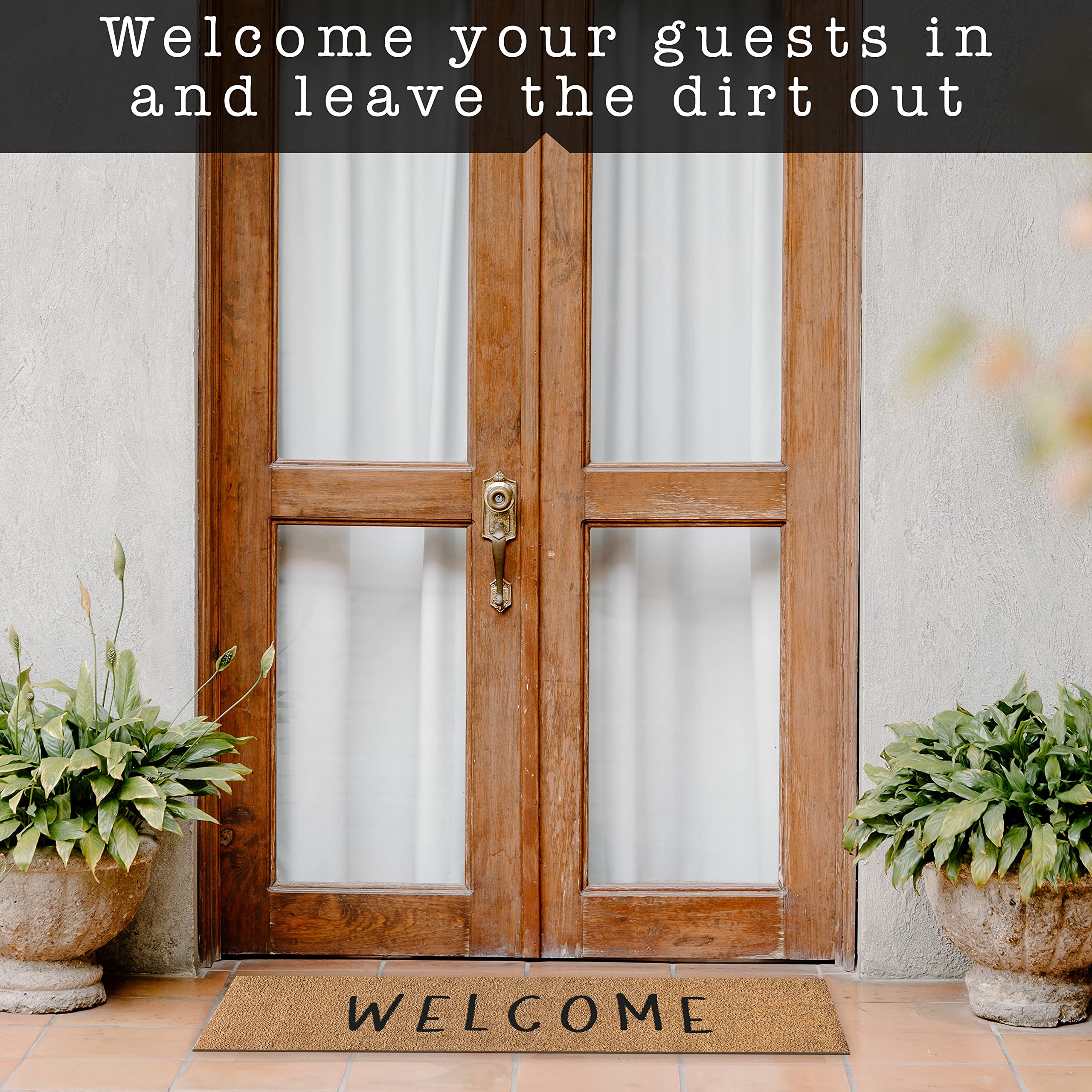MAINEVENT durable door mat outdoor large withstands outdoor wear and tear.