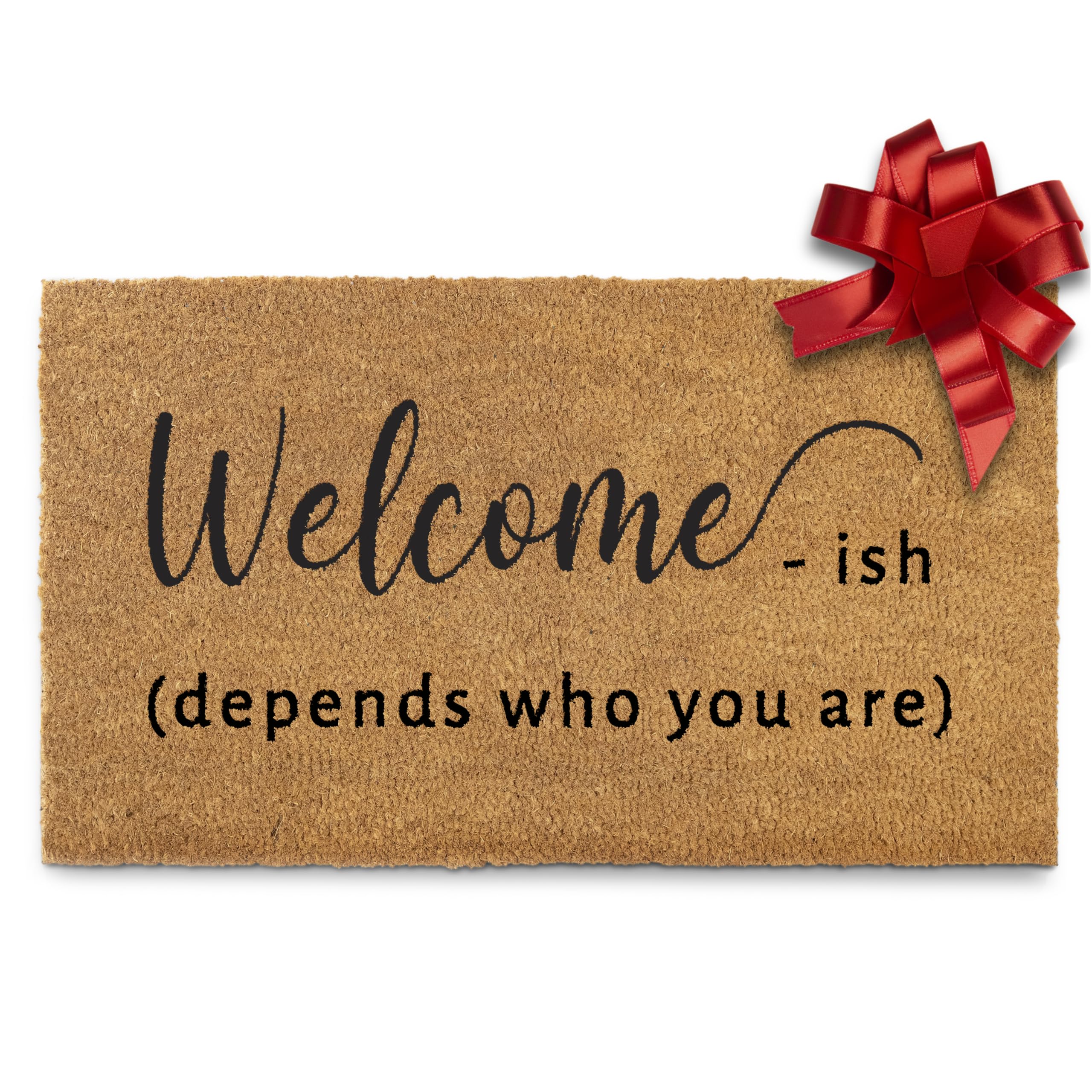 MAINEVENT Brightens entry with humor while welcoming guests indoors.