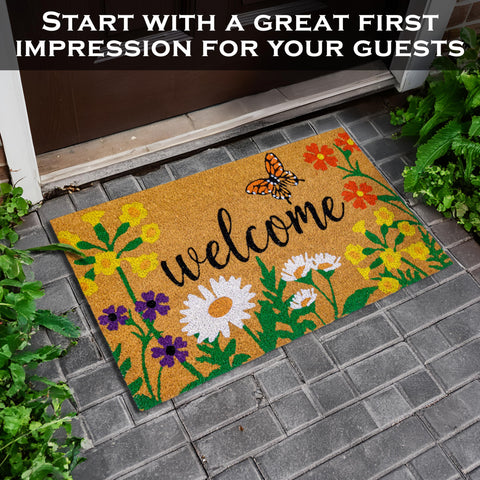 MAINEVENT Floral Doormat non-bleeding paint preserves color