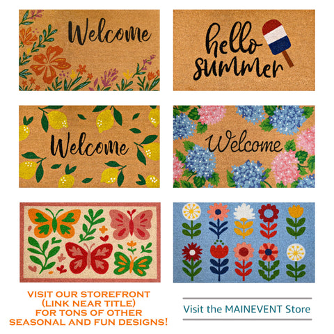MAINEVENT flower mat designed in the USA brightens entryways.