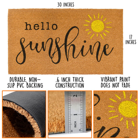 MAINEVENT Front-door rug resists weather with tight weave and color retention.