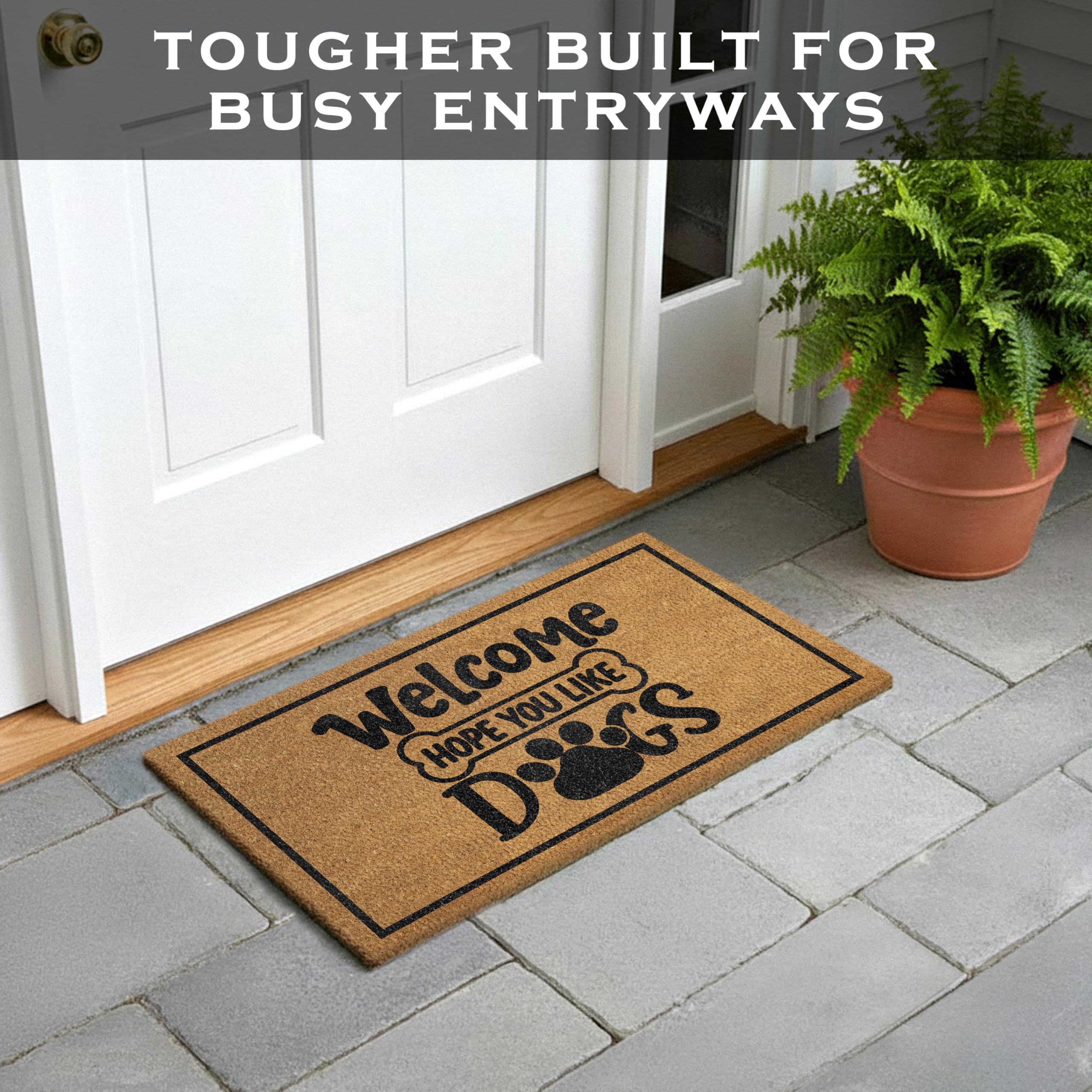 MAINEVENT front-door mat with dog motif complements entryway