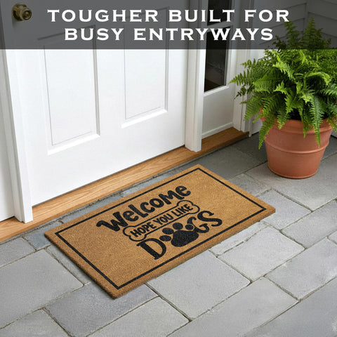 MAINEVENT front-door mat with dog motif complements entryway
