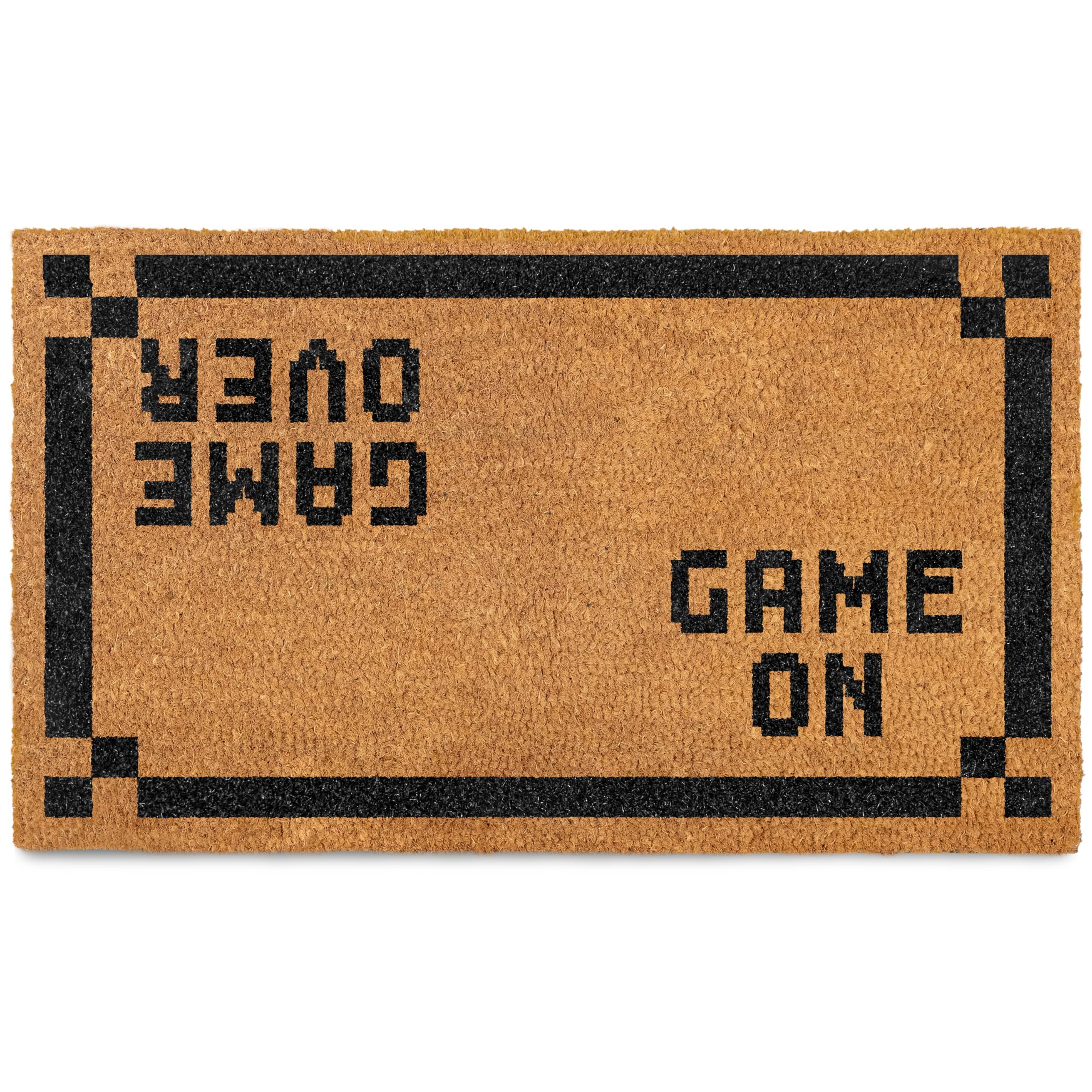 MAINEVENT Game Over Door Mat front view, nerdy welcome for your entryway and guests