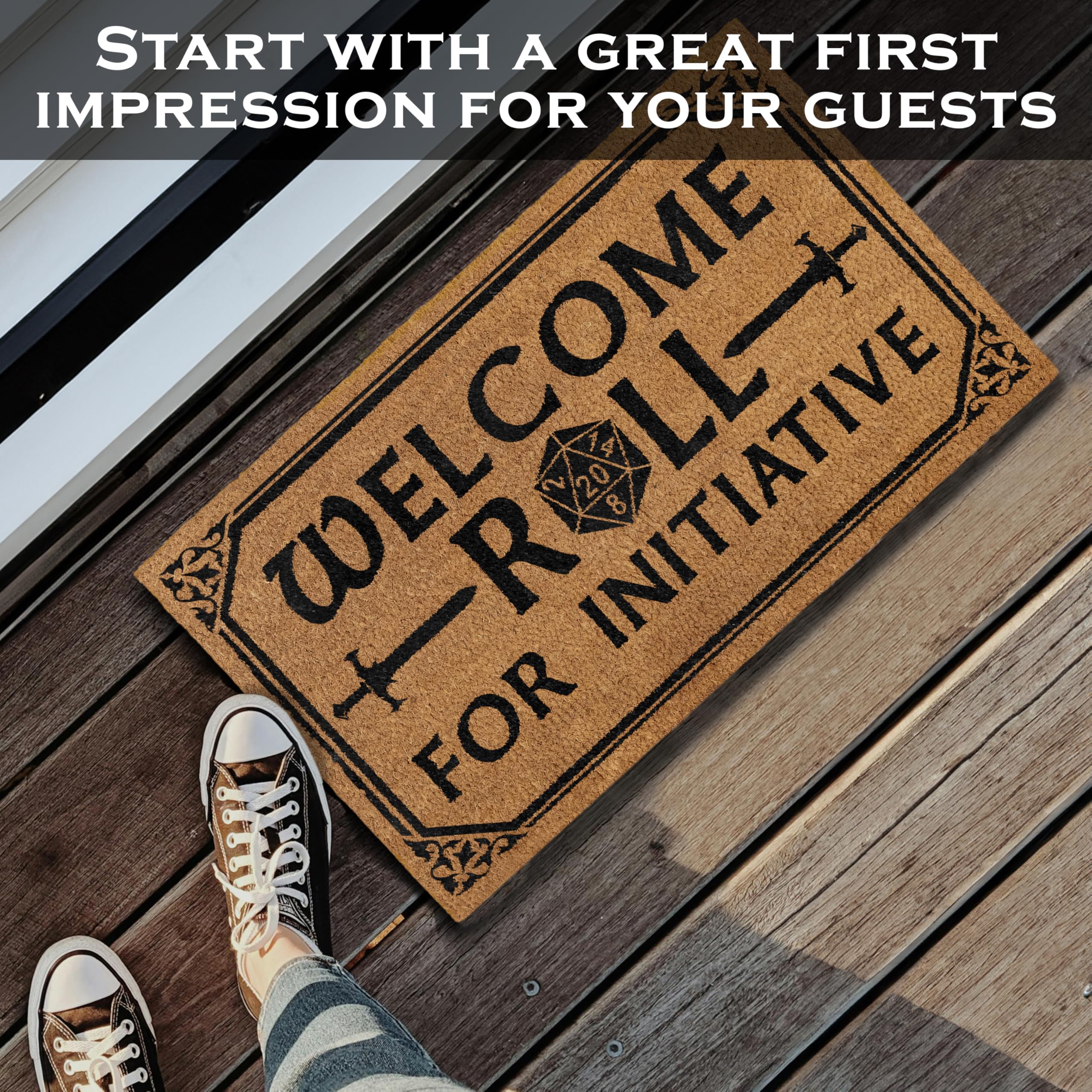 MAINEVENT gaming entrance doormat enhances entry with humor