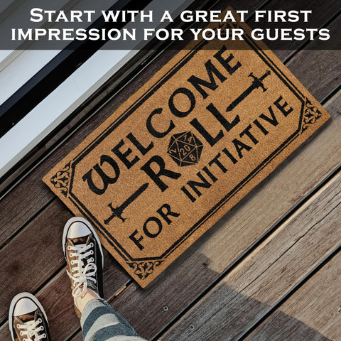 MAINEVENT gaming entrance doormat enhances entry with humor