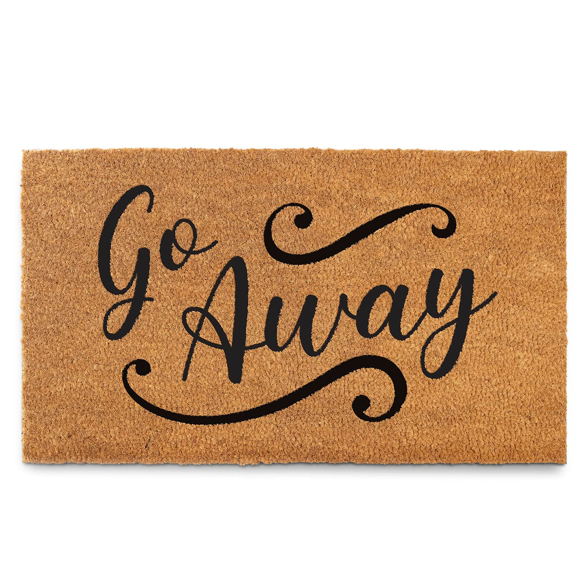 MAINEVENT Go Away Doormat front door 30x17 keeps dirt outside with playful charm.