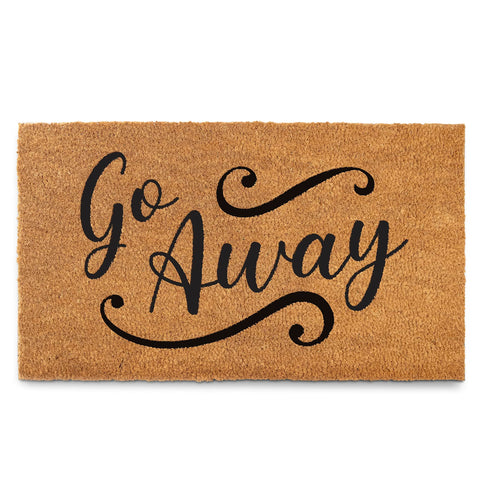 MAINEVENT Go Away Doormat front door 30x17 keeps dirt outside with playful charm.