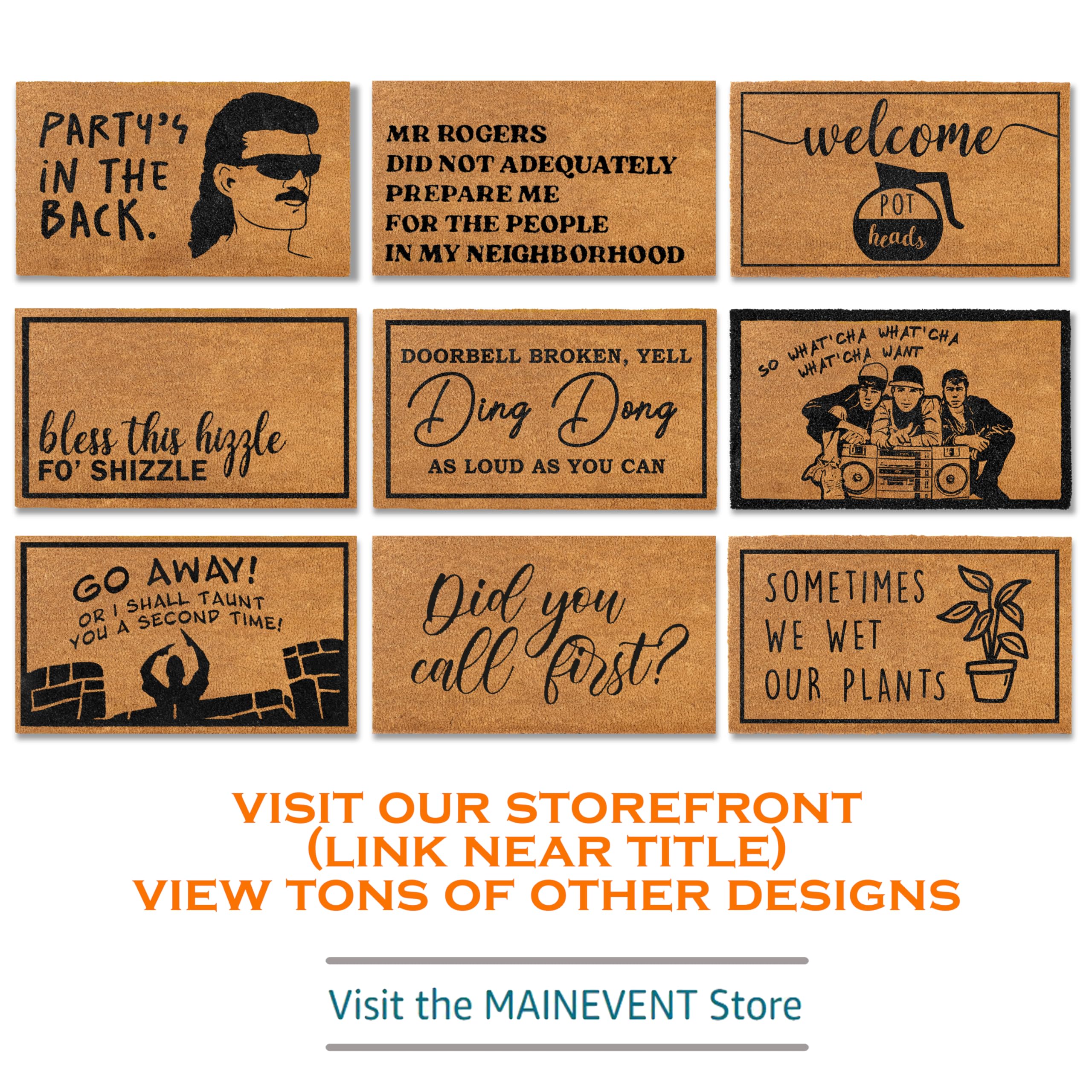 MAINEVENT Go Away Doormat non-slip backing stays put for safe arrivals.