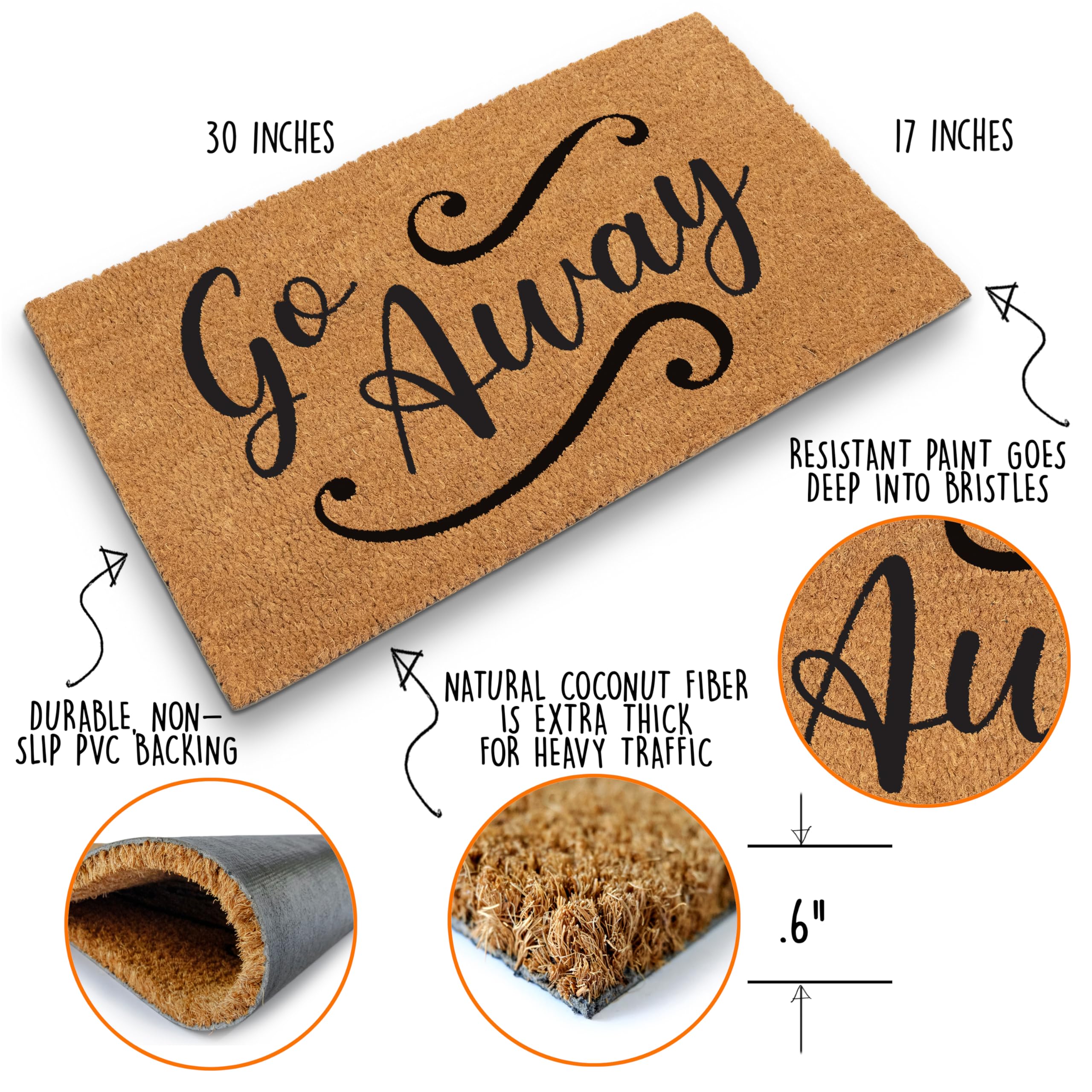 MAINEVENT Go Away Doormat outdoor porch shows durable use in covered spaces.