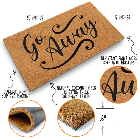 MAINEVENT Go Away Doormat outdoor porch shows durable use in covered spaces.