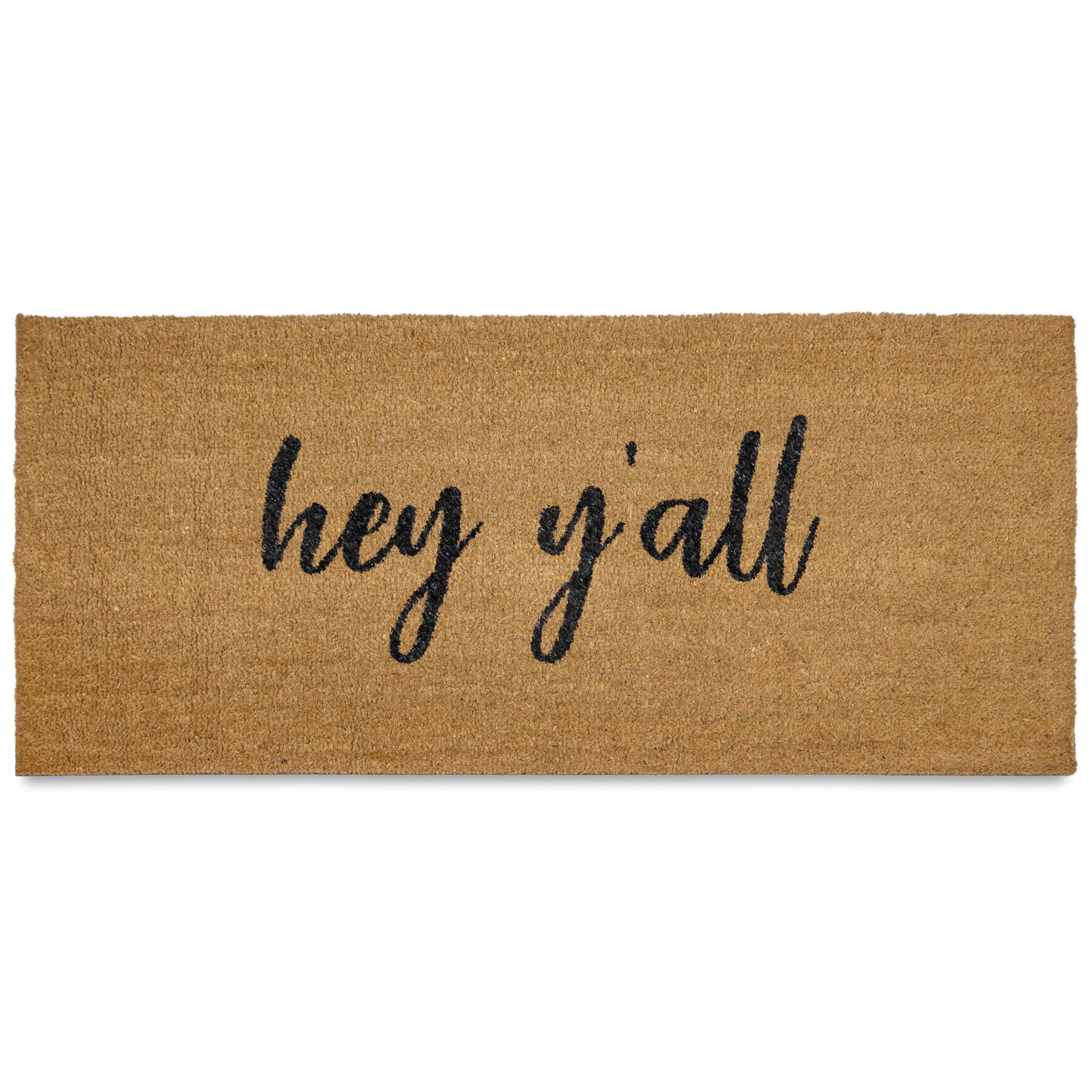 MAINEVENT Hey Y'all door mat – front view, oversized 48x24 for a bold outdoor welcome.
