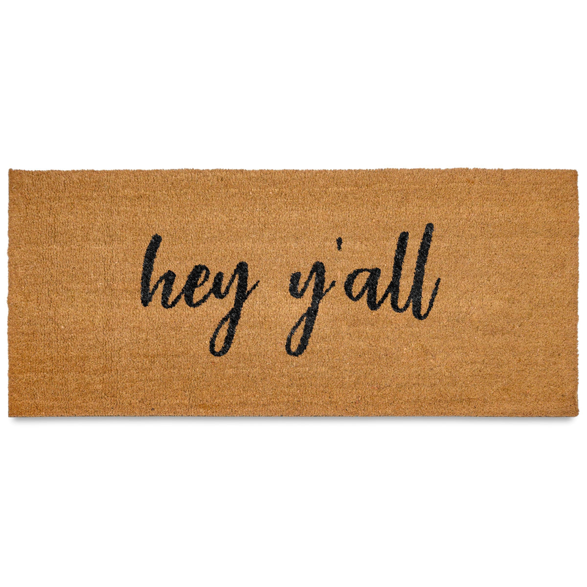 MAINEVENT Hey Y'all door mat – front view, oversized 48x24 for a bold outdoor welcome.