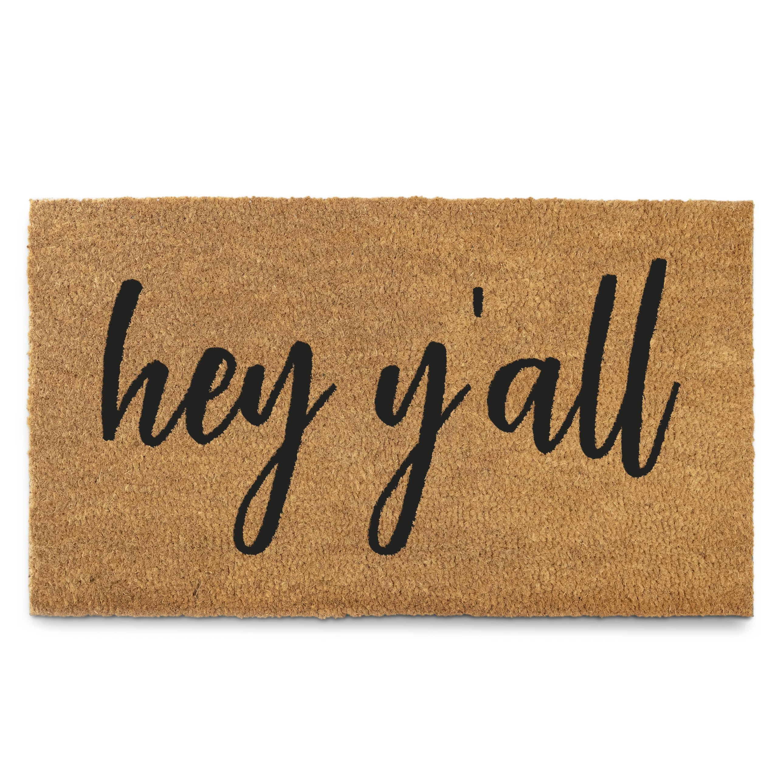 MAINEVENT Hey Y'all Welcome Mat outdoor 30x17 shows durable coir for year-round porch welcome.