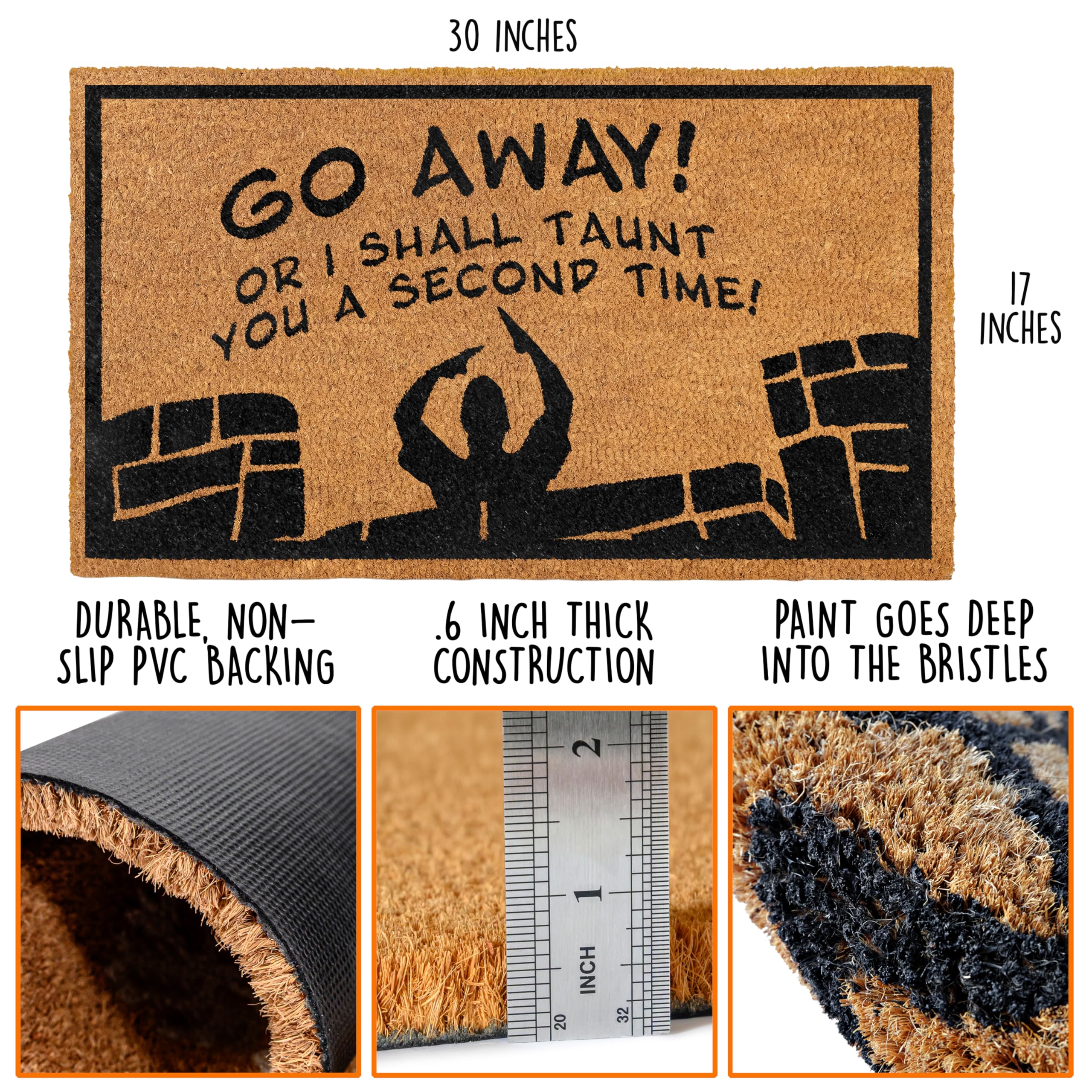 MAINEVENT Holy Grail doormat adds geeky charm to outdoor entry.