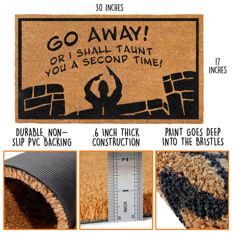 MAINEVENT Holy Grail doormat adds geeky charm to outdoor entry.