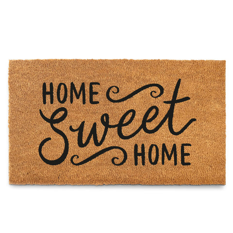 MAINEVENT Home Sweet Home coir doormat front view with natural texture and inviting design.