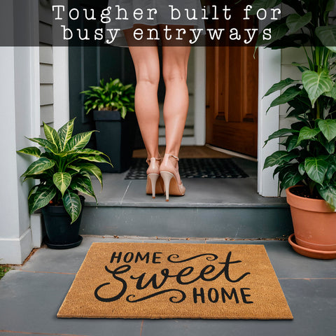 Close-up of coir fibers on MAINEVENT doormat highlighting durability for daily use.
