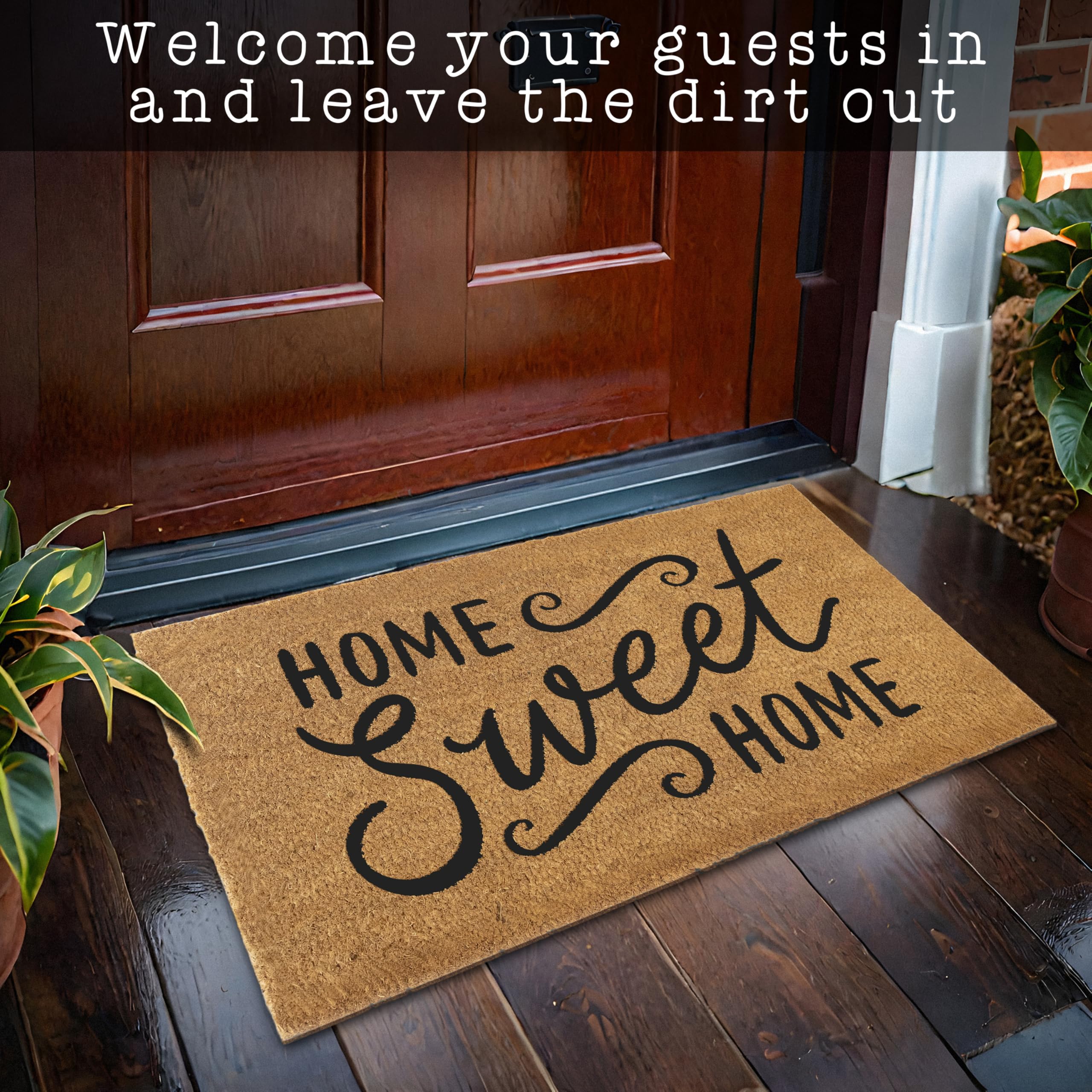 MAINEVENT housewarming gift-ready doormat with stylish welcome motif.