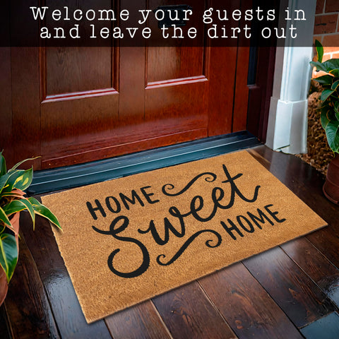 MAINEVENT housewarming gift-ready doormat with stylish welcome motif.