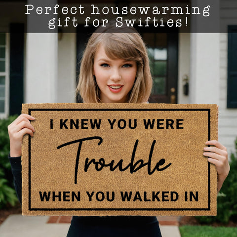 MAINEVENT I Knew Your Were Trouble coir doormat highlights durable material