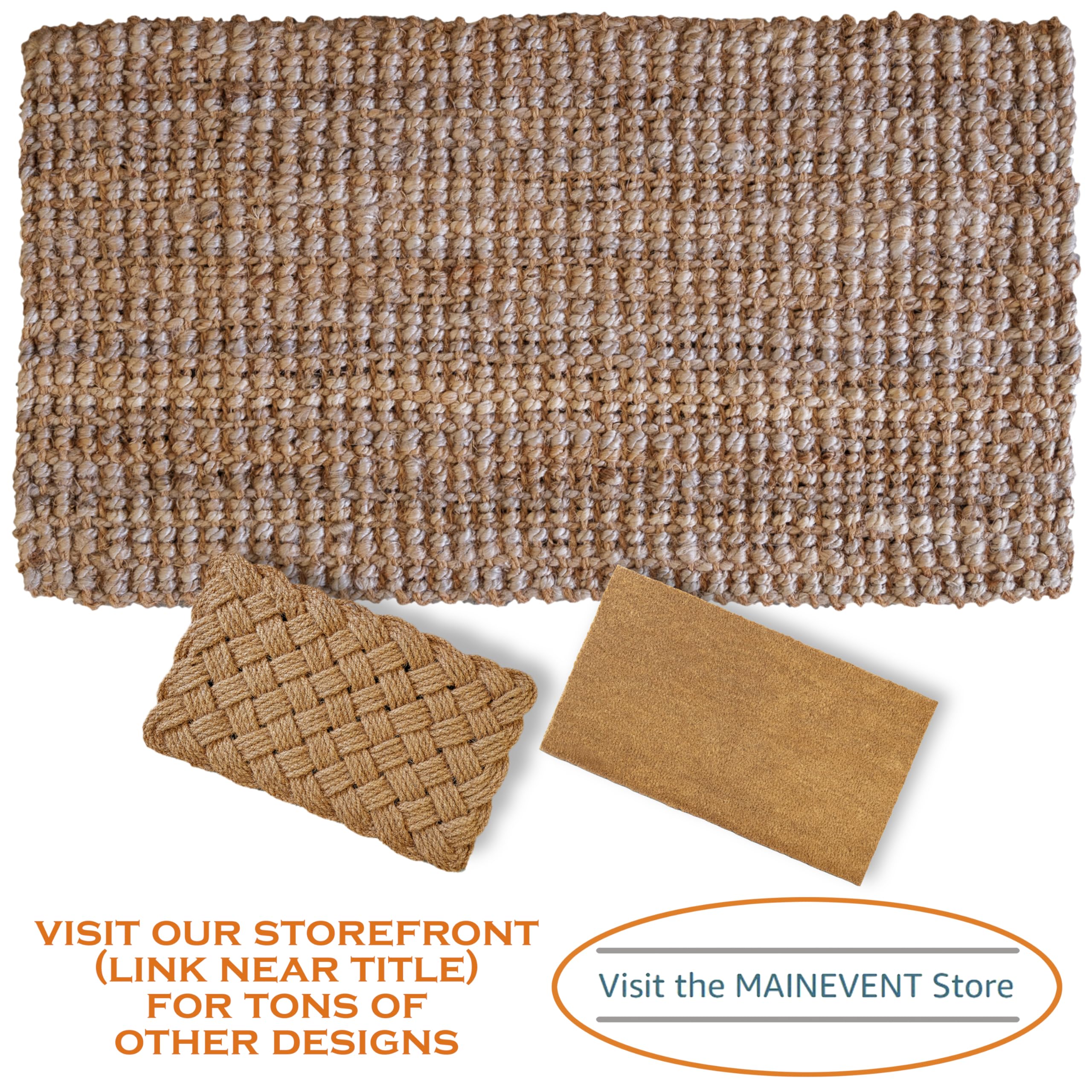 MAINEVENT jute doormat indoor decor showcases flexible placement in homes.