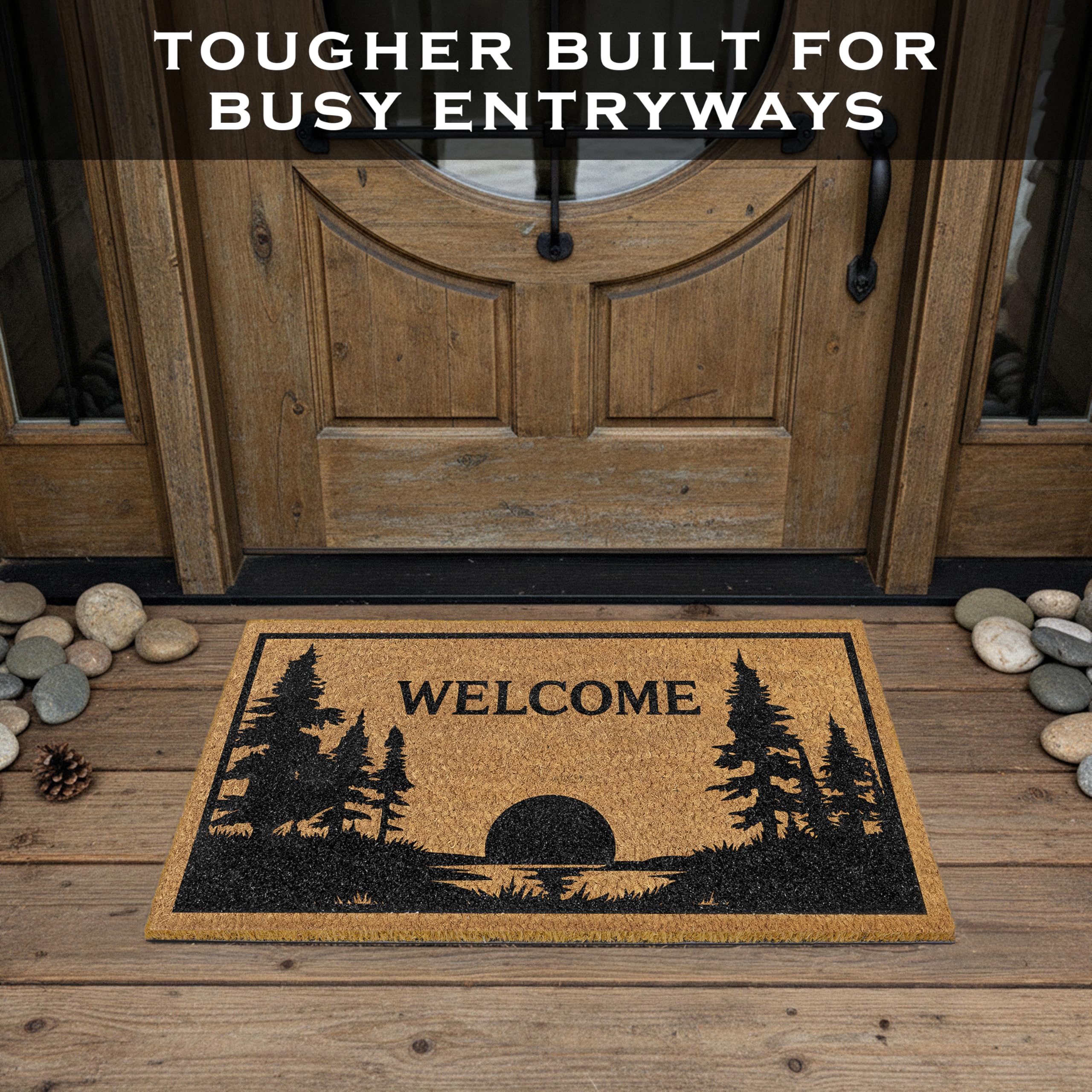 MAINEVENT Lakeside Cabin Decor Door Mat adds year-round lake vibes to any entry