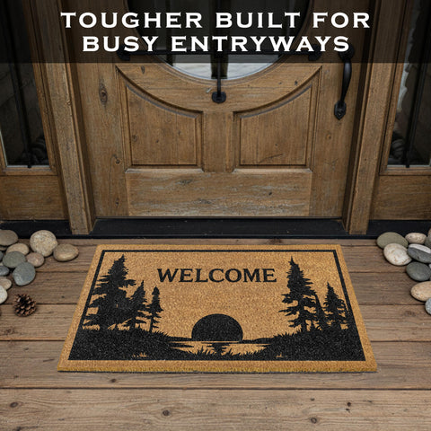 MAINEVENT Lakeside Cabin Decor Door Mat adds year-round lake vibes to any entry