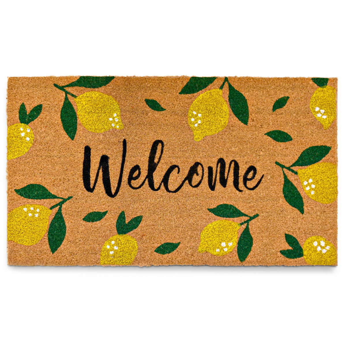 MAINEVENT lemon doormat front view shows bright welcome for guests