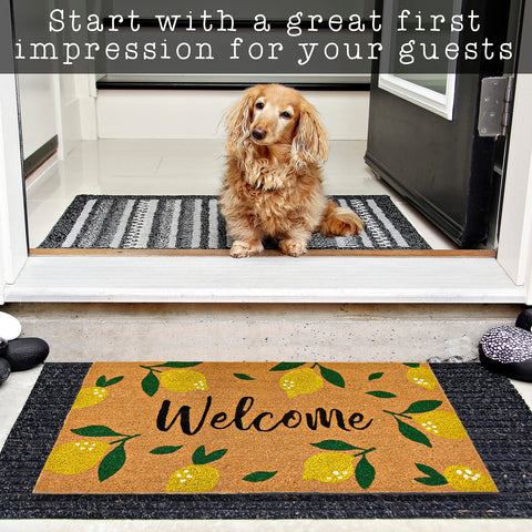 MAINEVENT lemon doormat washable materials simplify cleaning and care