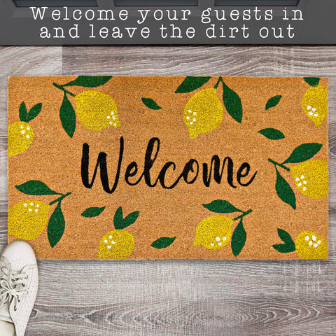MAINEVENT lemon doormat wide entrance shot enhances doorstep charm